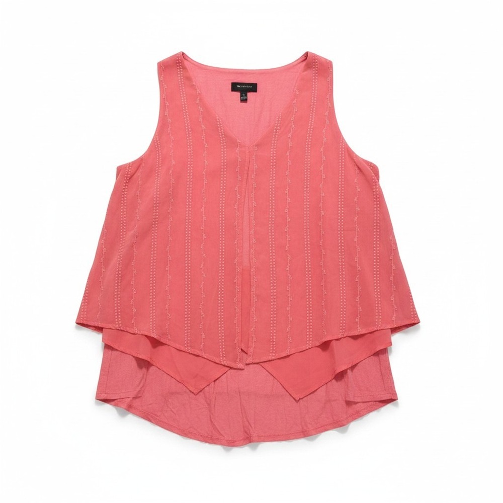 AB Studio XL Womens Pink Layered Sleeveless Blouse Boho Casual Top